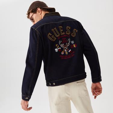  Guess Originals Go Deer Erkek Siyah Kot Ceket