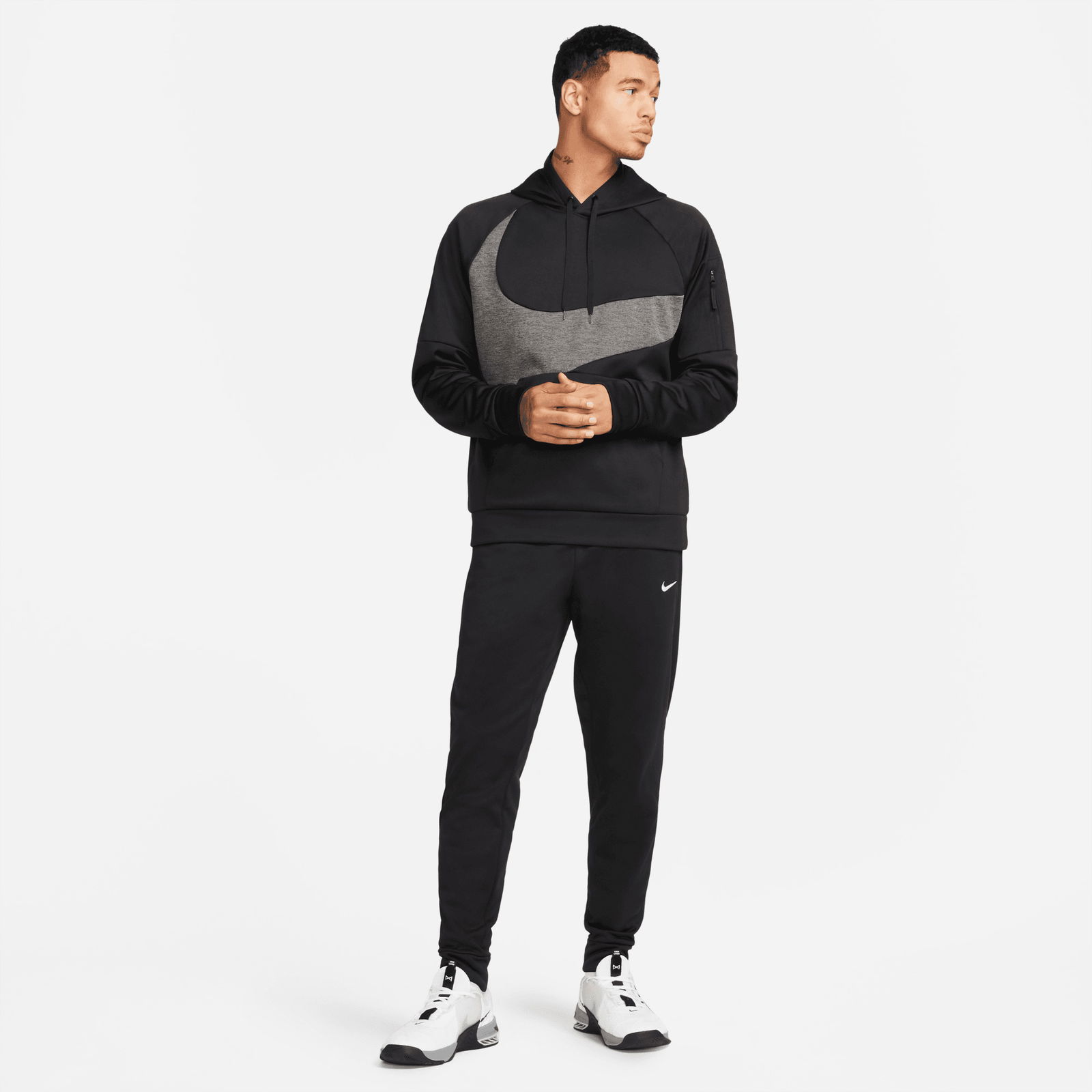 Nike Therma-FIT Hoodie Swoosh Erkek Siyah Sweatshirt