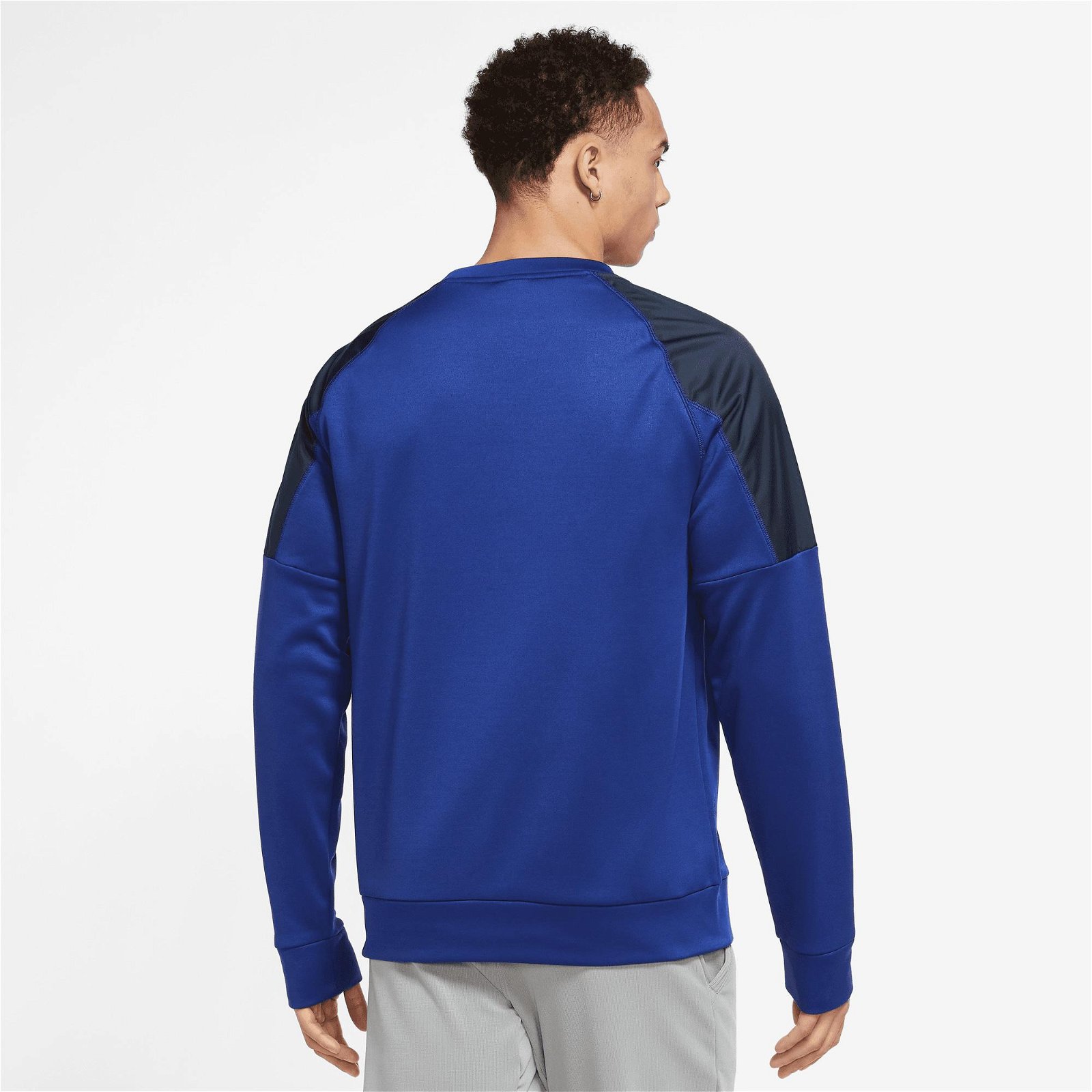 Nike Therma Novelty Crew Erkek Mavi Sweatshirt