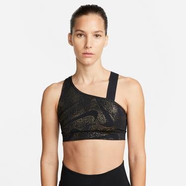  Nike Dri-FIT Swoosh Asym Printed Kadın Siyah Bra