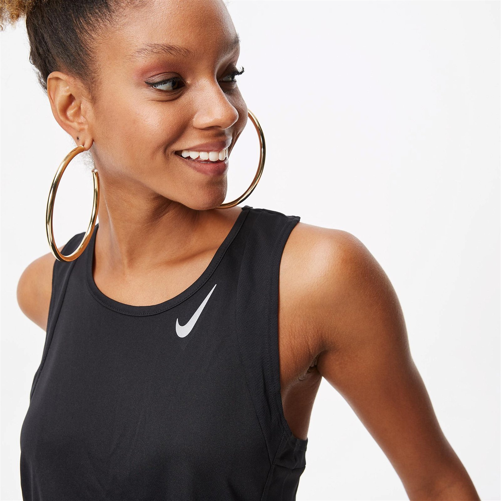 Nike Dri-Fit Race Singlet Kadın Siyah Kolsuz T-Shirt