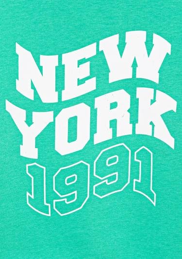  Mavi New York Baskılı Yeşil Sweatshirt 7610037-71792