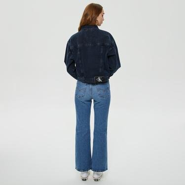  Calvin Klein Cropped Dad Denim Kadın Lacivert Ceket