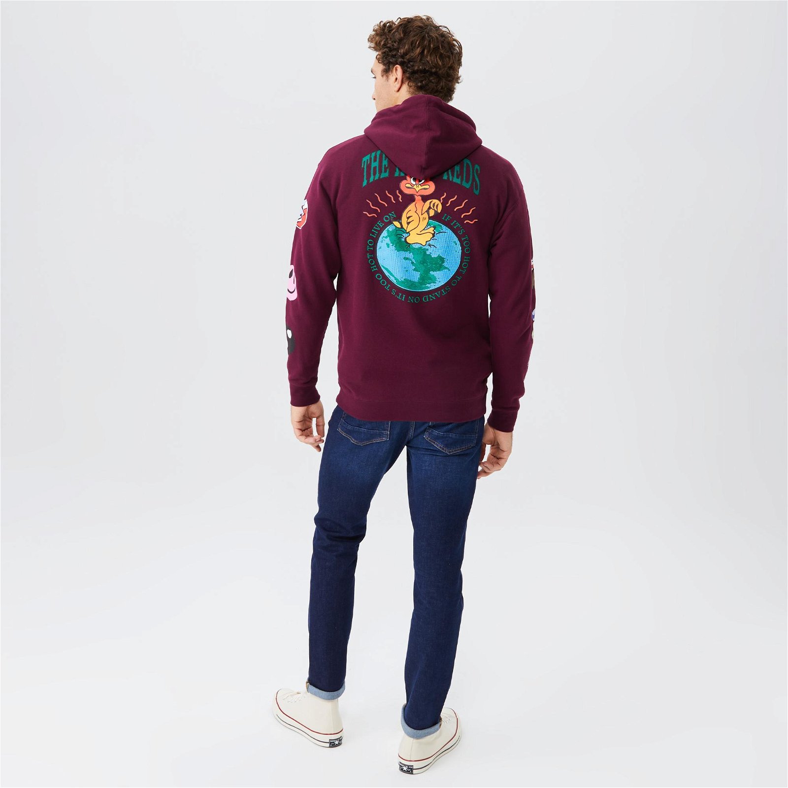 The Hundreds Climate Pullover Erkek Bordo Hoodie Sweatshirt