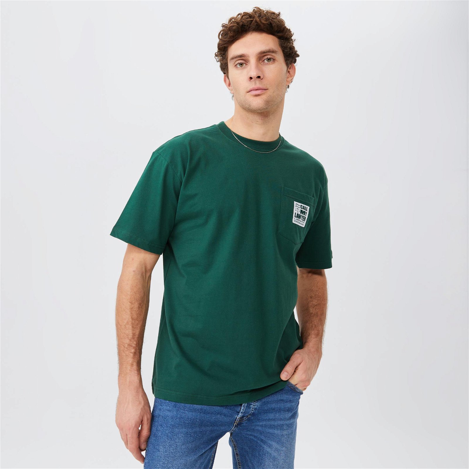 Market 24 Hr Lawyer Service Pocket Erkek Yeşil T-Shirt