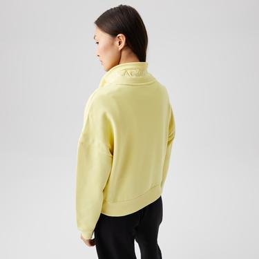  Lacoste Kadın Regular Fit Ayarlanabilir Dik Yaka Sarı Sweatshirt
