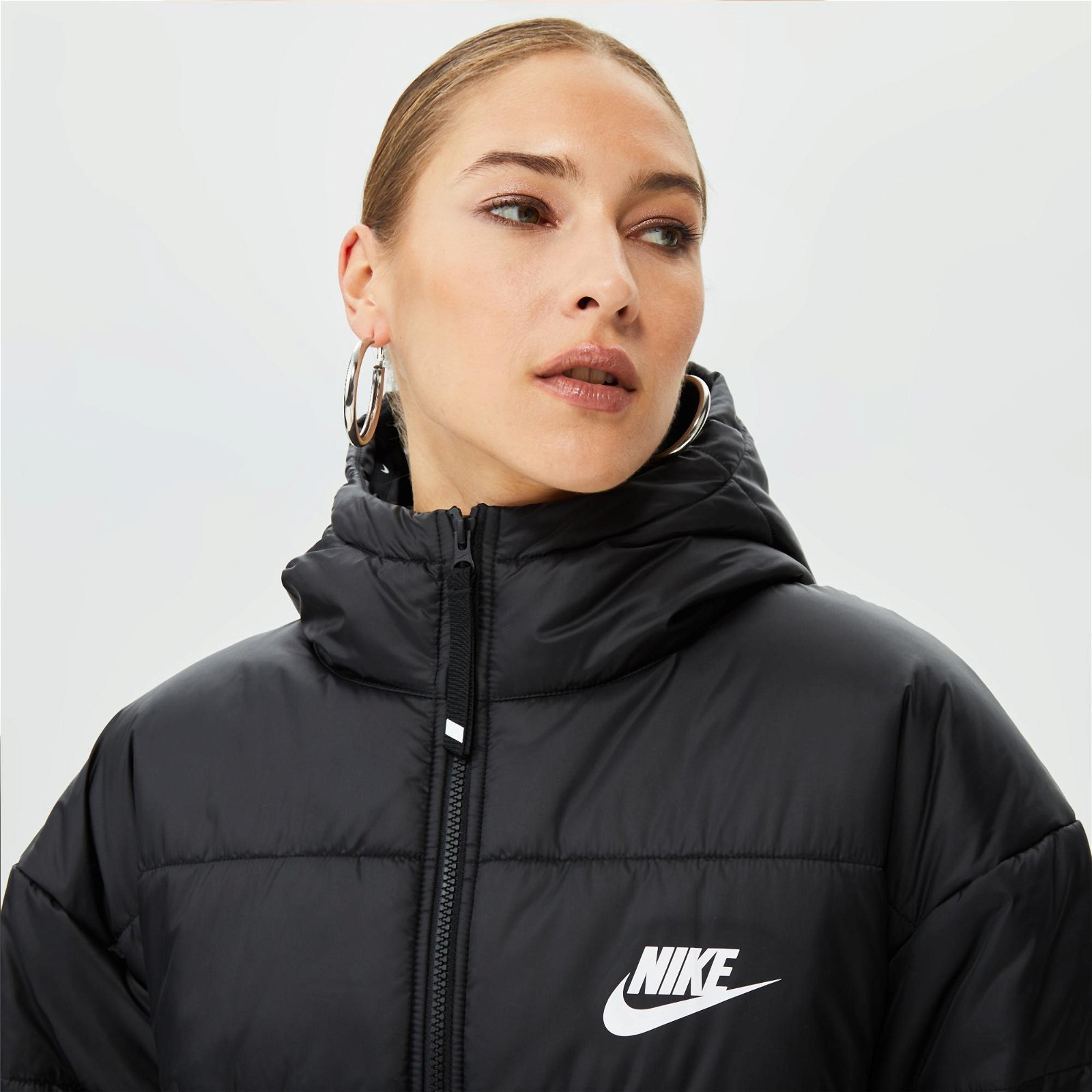 Nike Sportswear  Therma-Fit Hoodie Parka Kadın Siyah Mont