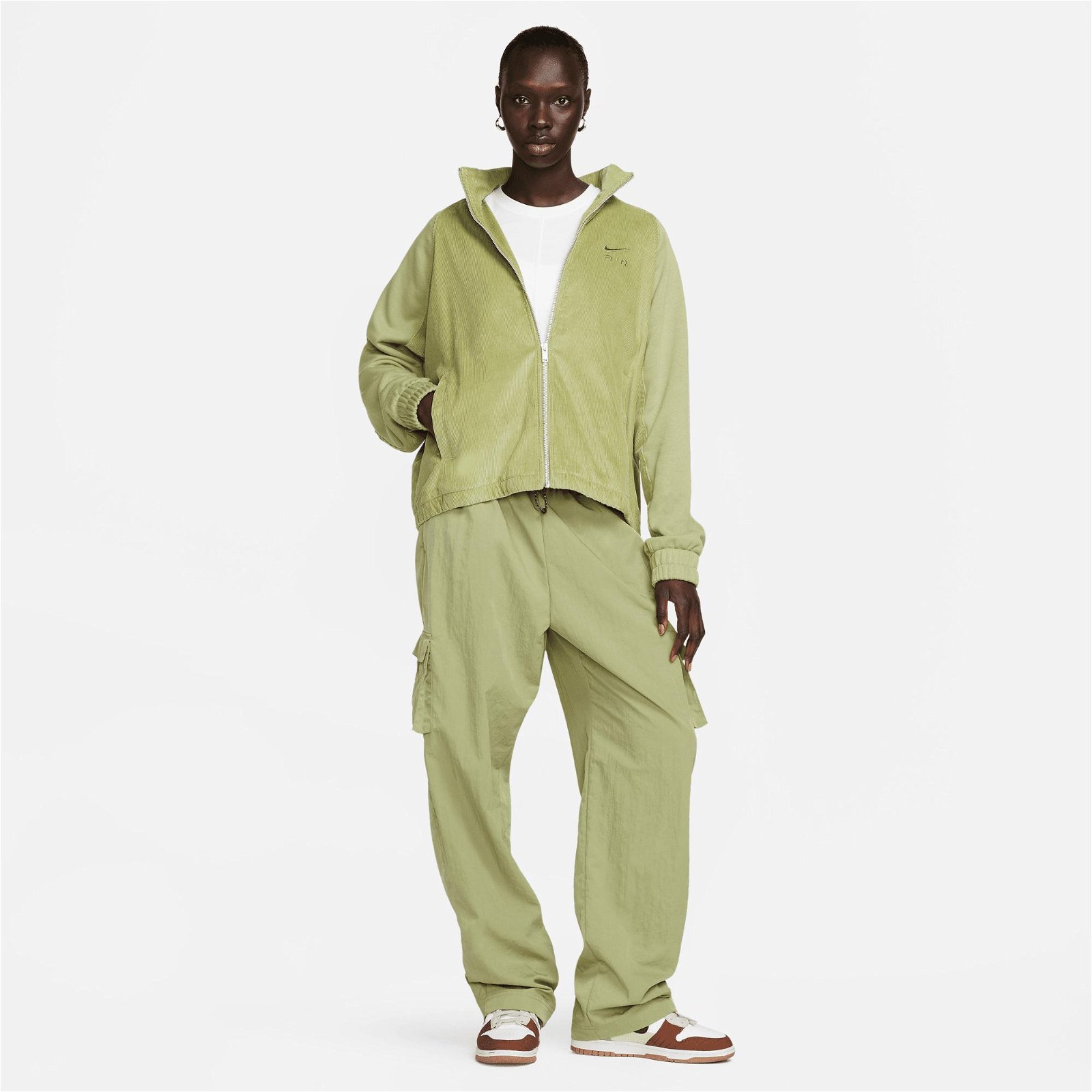 Nike Sportswear Air Cord Fleece Full-Zip Kadın Yeşil Ceket