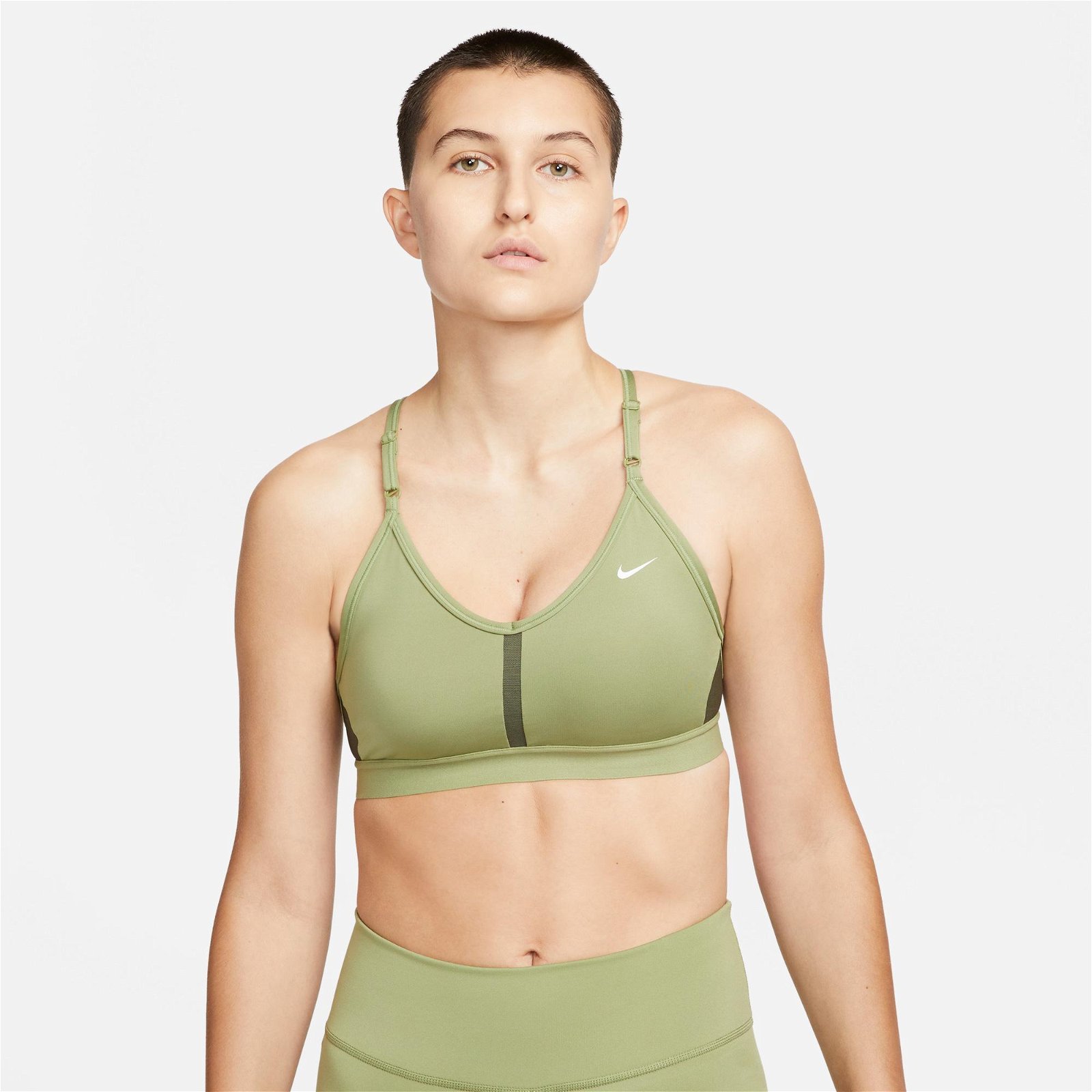 Nike Dri-FIT Indy V-Neck Kadın Yeşil Bra
