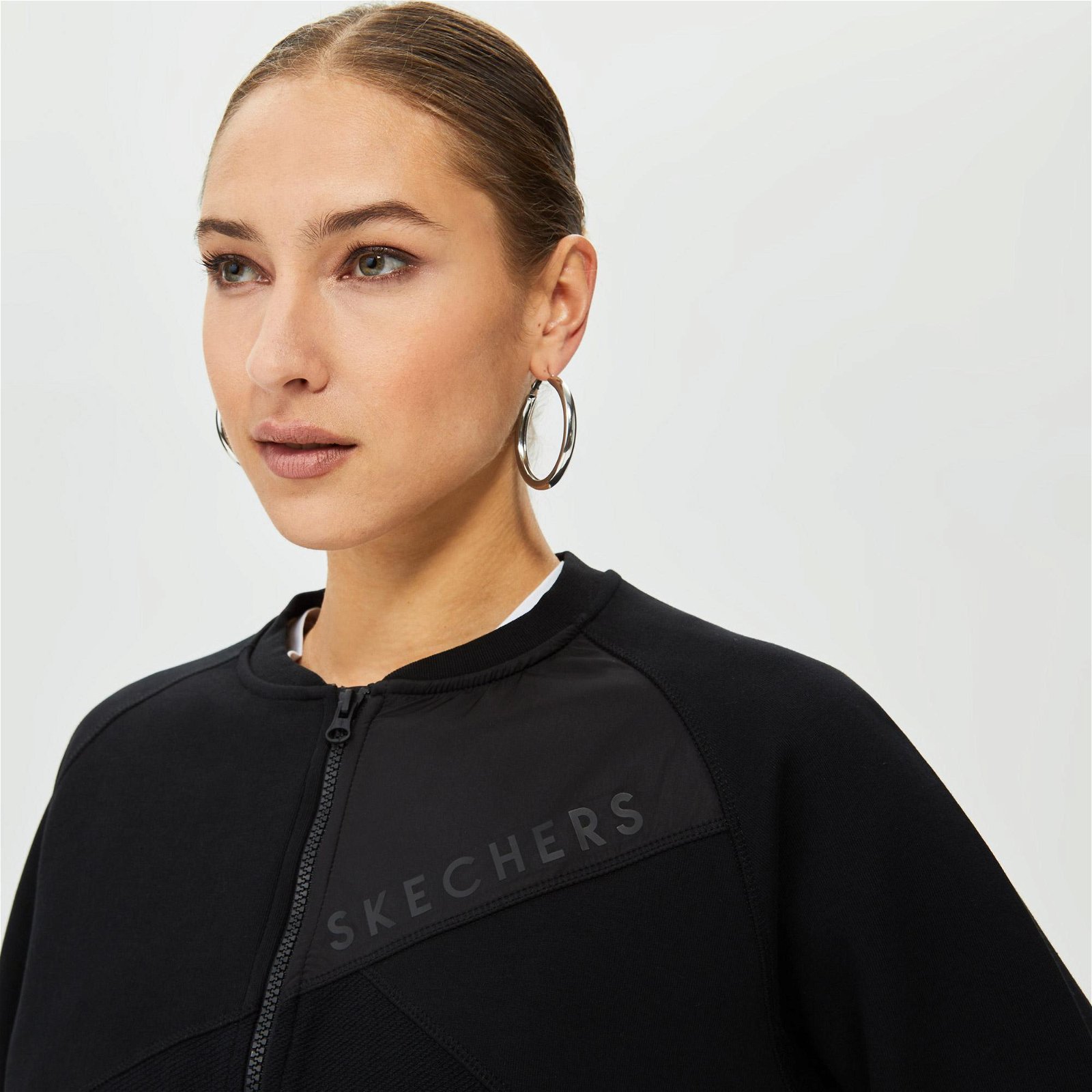 Skechers Capsule Coll Colorblock Bomber Kadın Siyah Ceket
