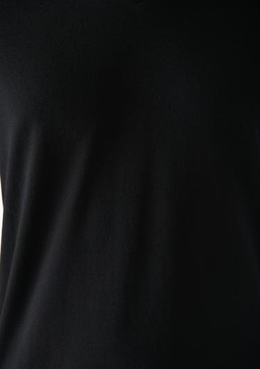  Mavi V Yaka Streç Siyah Basic Tişört Fitted / Vücuda Oturan Kesim 061748-900