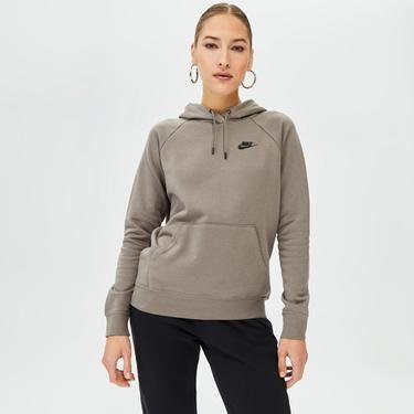  Nike Sportswear Essential Fleece Hoodie Kadın Gri Sweatshirt