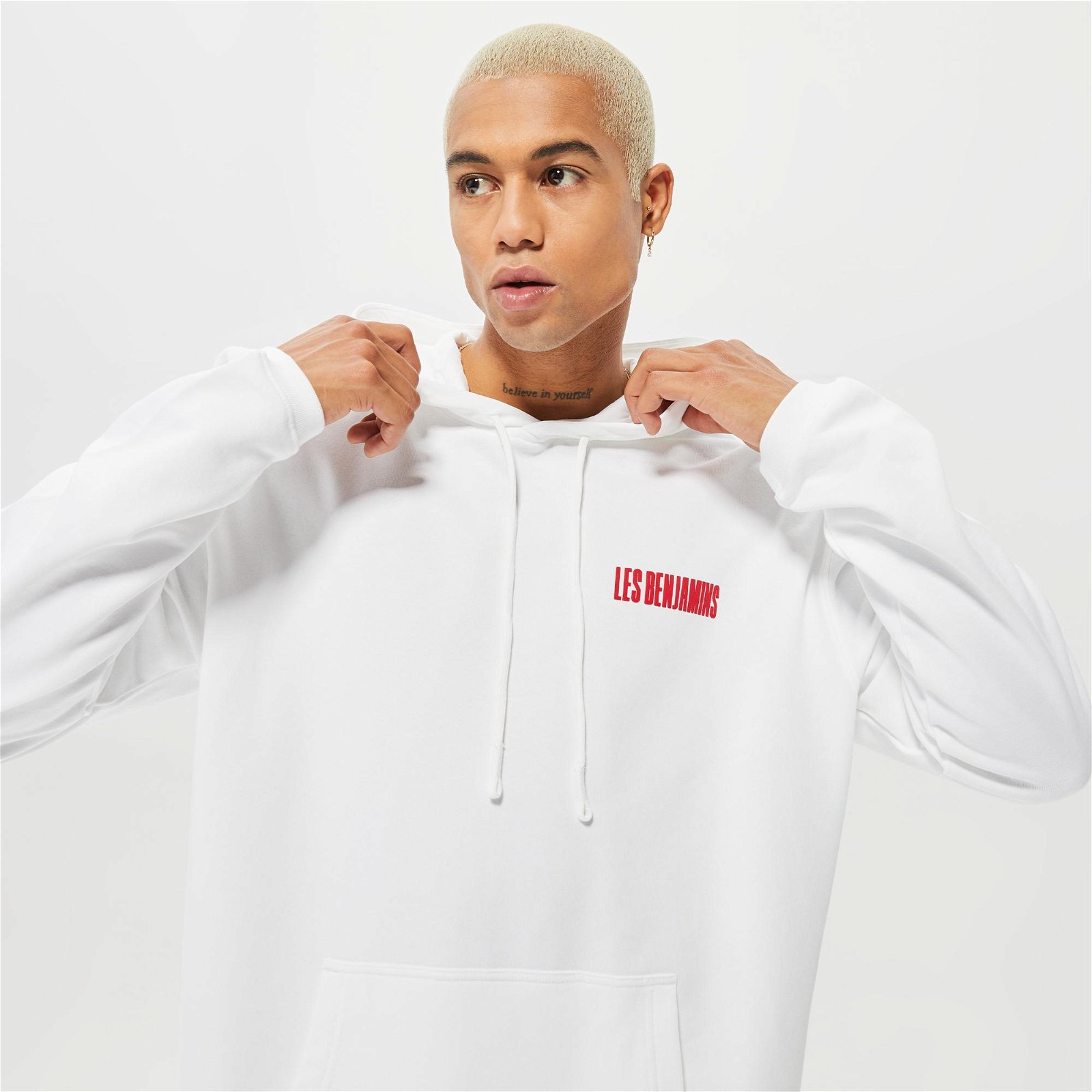 Les Benjamins Exclusives Erkek Beyaz Hoodie Sweatshirt