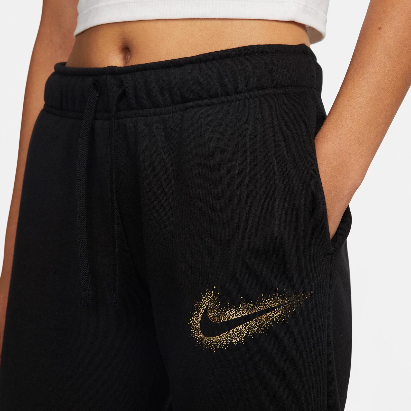 Nike Sportswear Stardust Fleece Kadın Siyah Eşofman Altı
