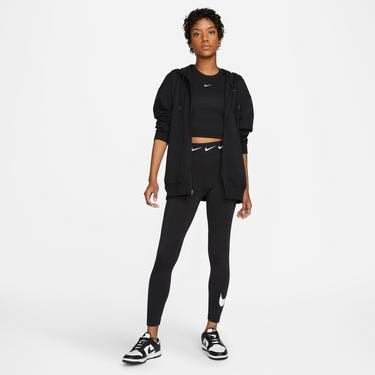  Nike Sportswear Jersey Oversize Full-Zip Hoodie Kadın Siyah Sweatshirt