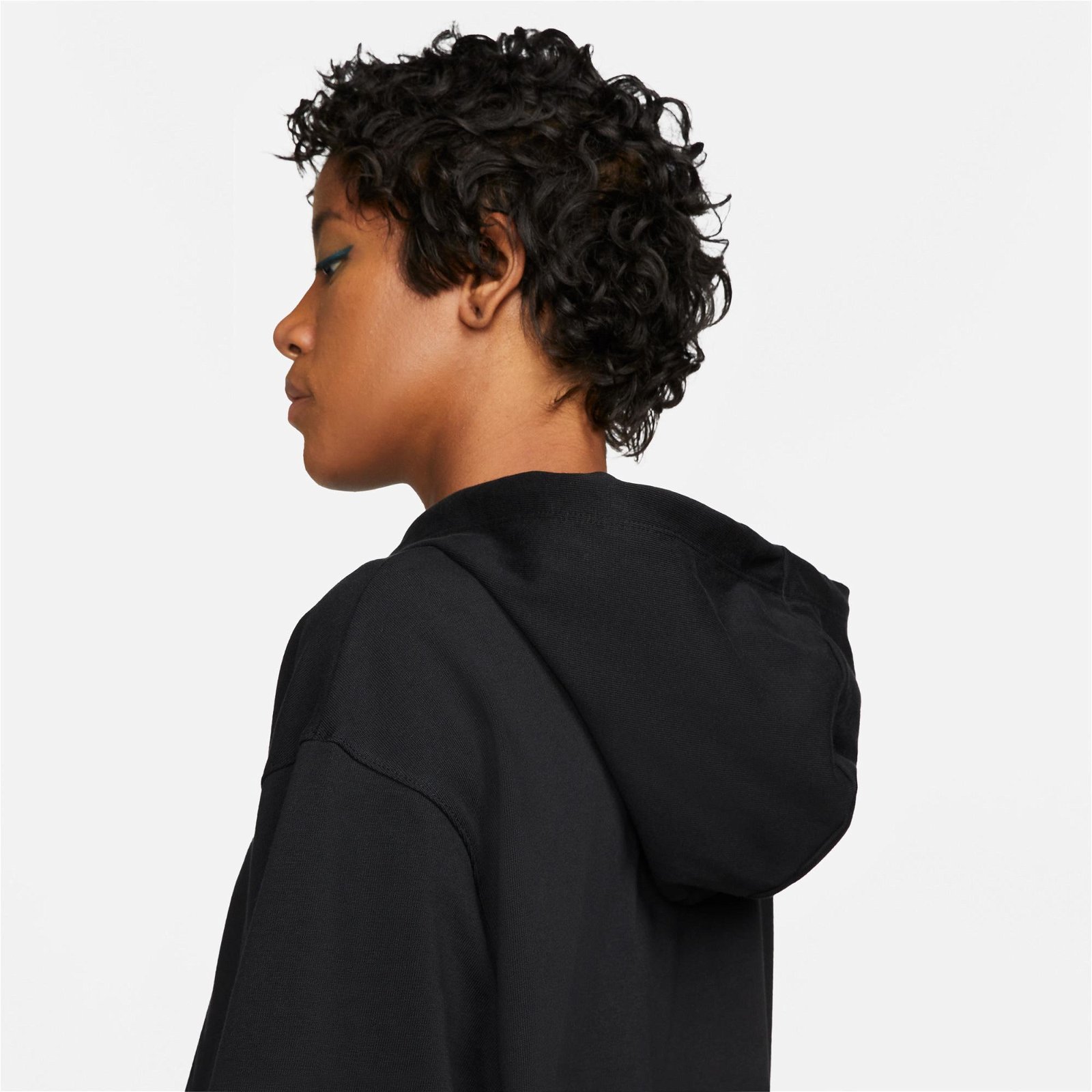 Nike Sportswear Jersey Oversize Full-Zip Hoodie Kadın Siyah Sweatshirt