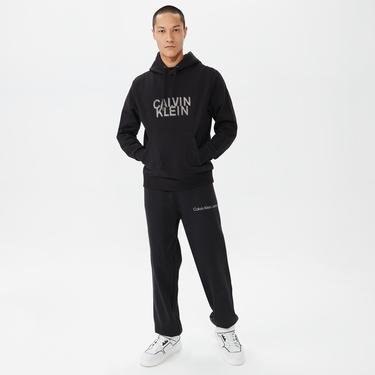  Calvin Klein Distorted Logo Erkek Siyah Hoodie Sweatshirt