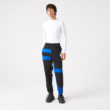  Lacoste Active Erkek Tapered Fit Uzun Kollu Bisiklet Yaka Baskılı Beyaz T-Shirt
