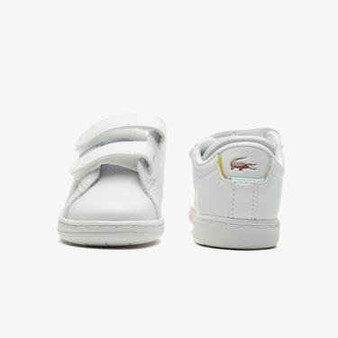  Lacoste Carnaby Evo 0921 1 Sui Çocuk Beyaz - Açık Pembe Sneaker