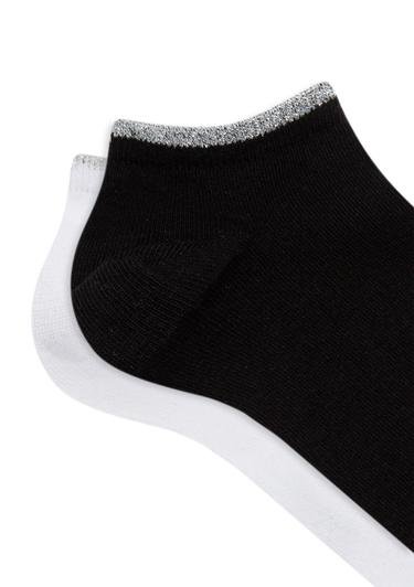  Mavi 2li Siyah Beyaz Patik Çorap 198295-620
