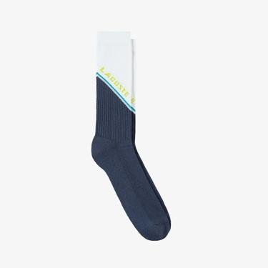  Lacoste Unisex Renk Bloklu Lacivert Çorap