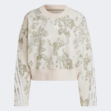 adidas Future Icon 3 Stripes Crew Kadın Krem Rengi Sweatshirt