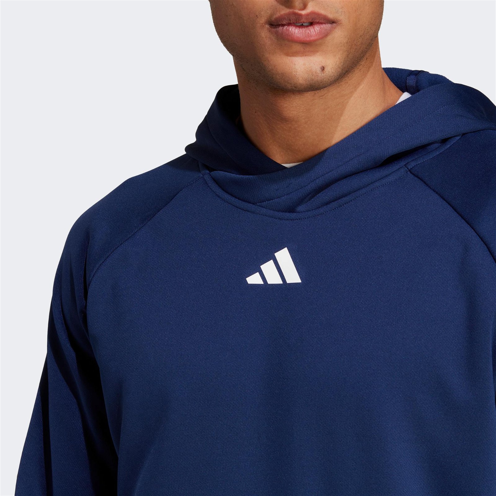 adidas Train Icon 3 Stripes Hoodie Erkek Lacivert Sweatshirt