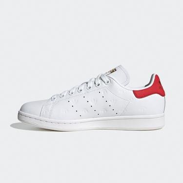  adidas Stan Smith Logo Kadın Beyaz-Kırmızı Sneaker