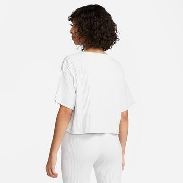  Nike Sportswear Rib Jersey Top Kadın Beyaz T-Shirt