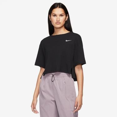  Nike Sportswear Rib Jersey Top Kadın Siyah T-Shirt