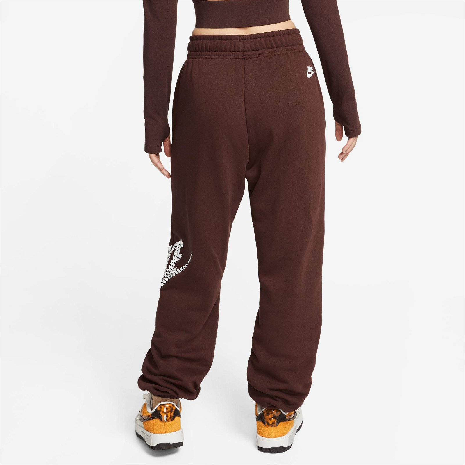 Nike Sportswear Fleece Oversized Kadın Kahverengi Eşofman Altı