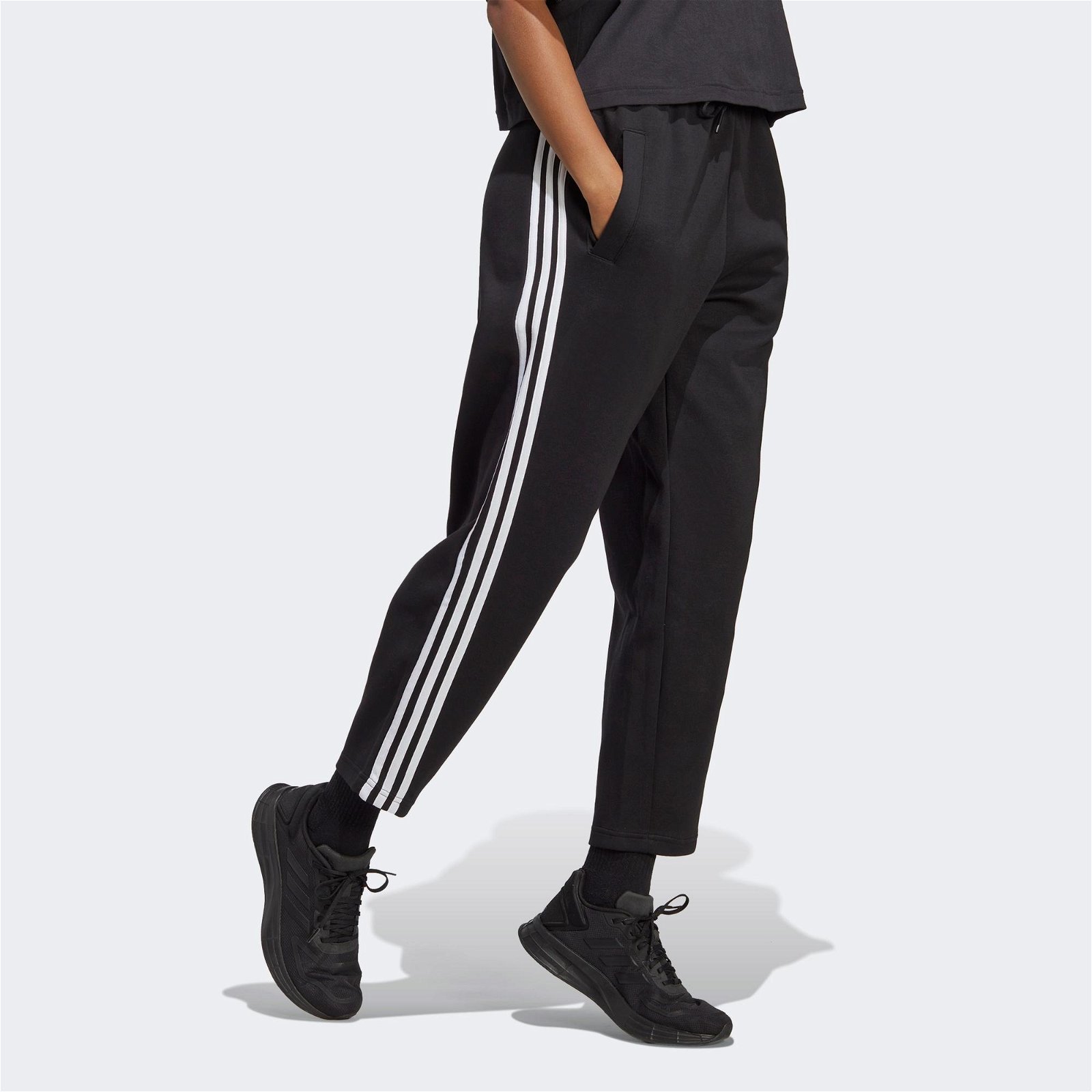 adidas Future Icon 3 Stripes Print Kadın Siyah Eşofman Altı