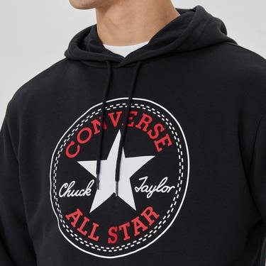  Converse Standard Fit Center Front Large Chuck Patch Core Po  Unisex Siyah Hoodie
