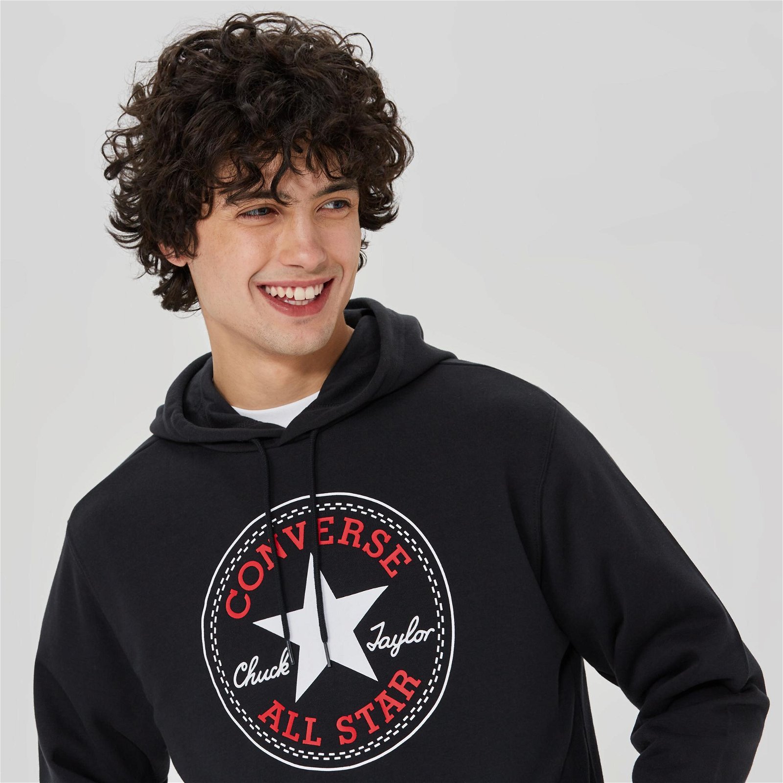 Converse Standard Fit Center Front Large Chuck Patch Core Po  Unisex Siyah Hoodie