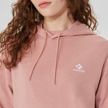  Converse Go-To Embroidered Star Chevron  Unisex Pembe Hoodie