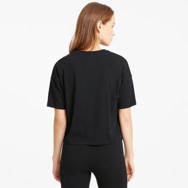  Puma Essential Cropped Logo Kadın Siyah T-Shirt
