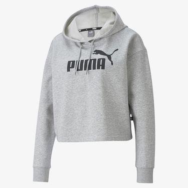  Puma Essential Cropped Logo Kadın Gri Sweatshirt