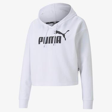  Puma Essential Cropped Logo Kadın Beyaz Sweatshirt