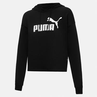  Puma Essential Cropped Logo Kadın Siyah Sweatshirt