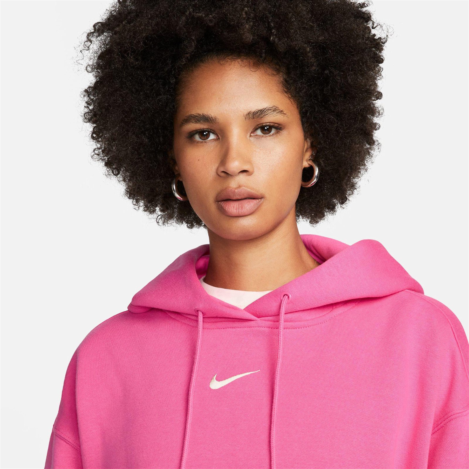Nike Sportswear Phoenix Fleece Oversize Hoodie Kadın Pembe Sweatshirt