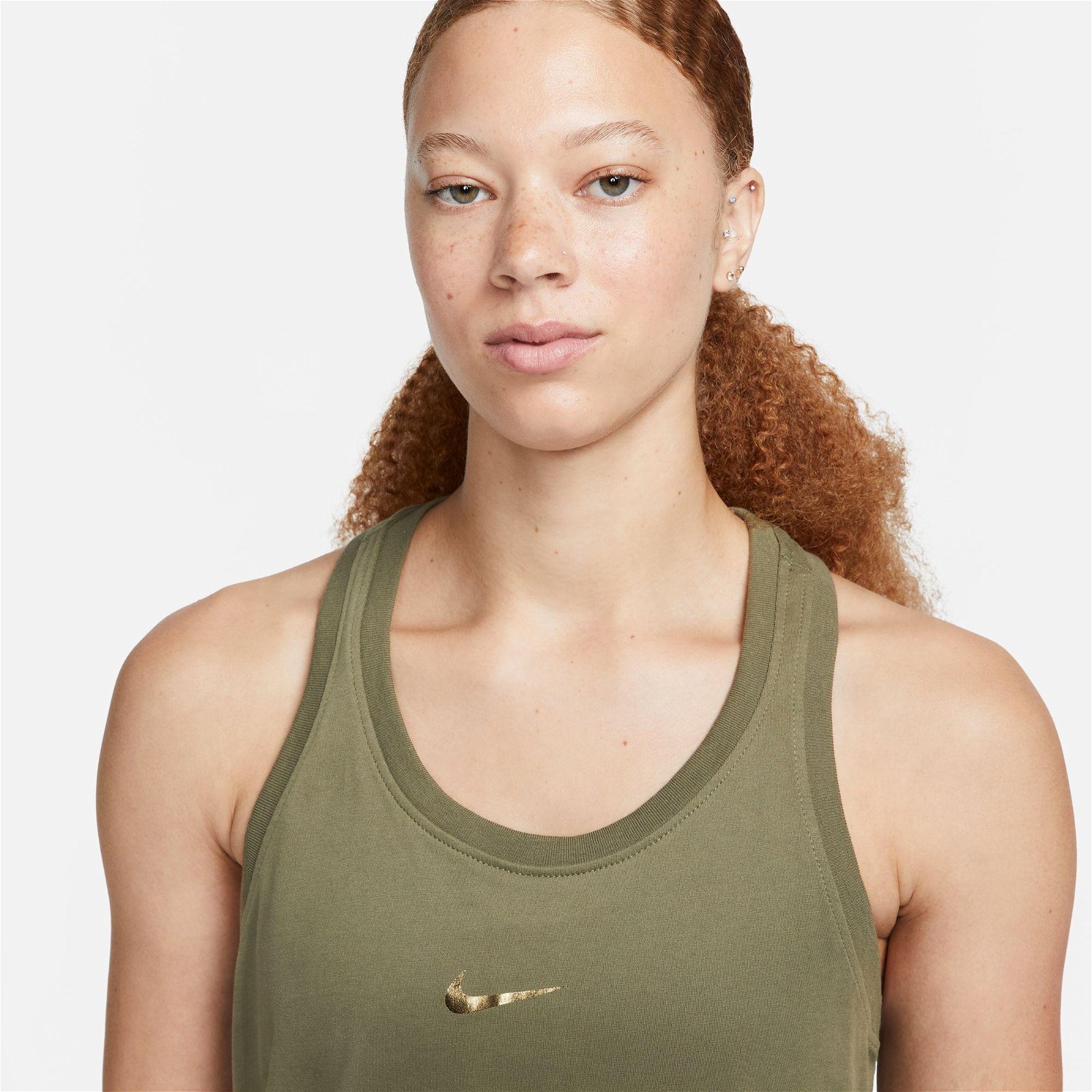 Nike Dri-FIT Tank Pro Kadın Haki Kolsuz T-Shirt