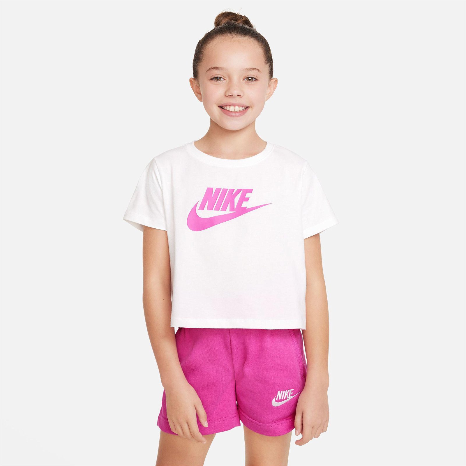 Nike Sportswear Crop Futura Çocuk Beyaz T-Shirt