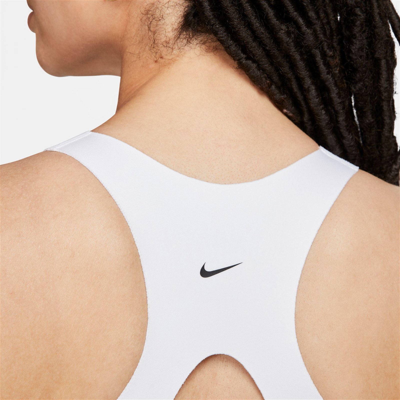 Nike Dri-Fit Alpha Zip-Front Kadın Beyaz Bra