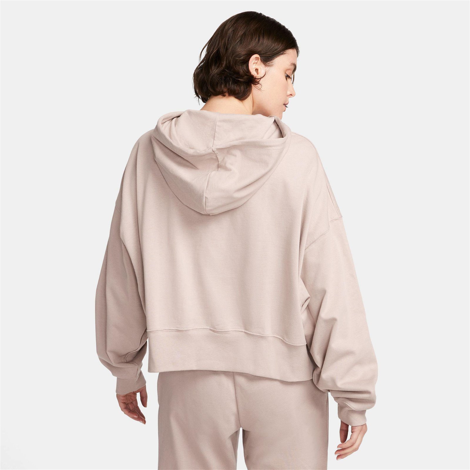 Nike Sportswear Jersey Oversize Hoodie Kadın Bej Sweatshirt