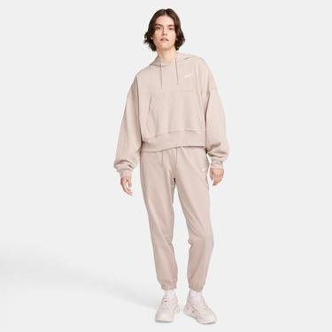  Nike Sportswear Jersey Oversize Hoodie Kadın Bej Sweatshirt