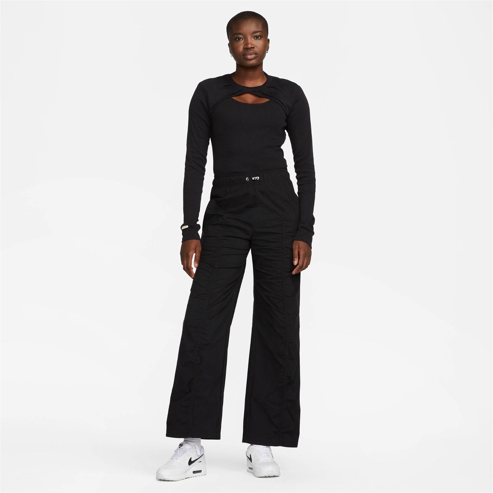 Nike Sportswear Woven Print Kadın Siyah Eşofman Altı