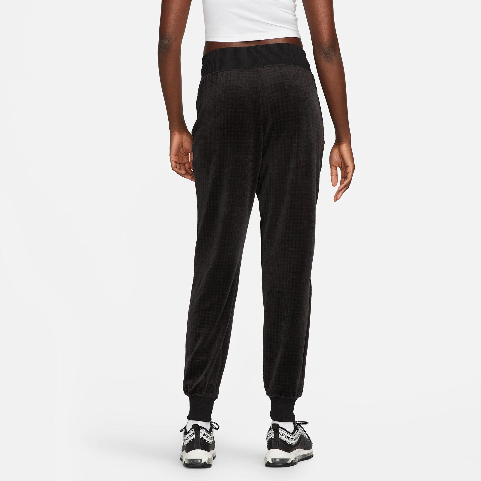 Nike Sportswear Velour High Rise Jogger A1 Kadın Siyah Eşofman Altı