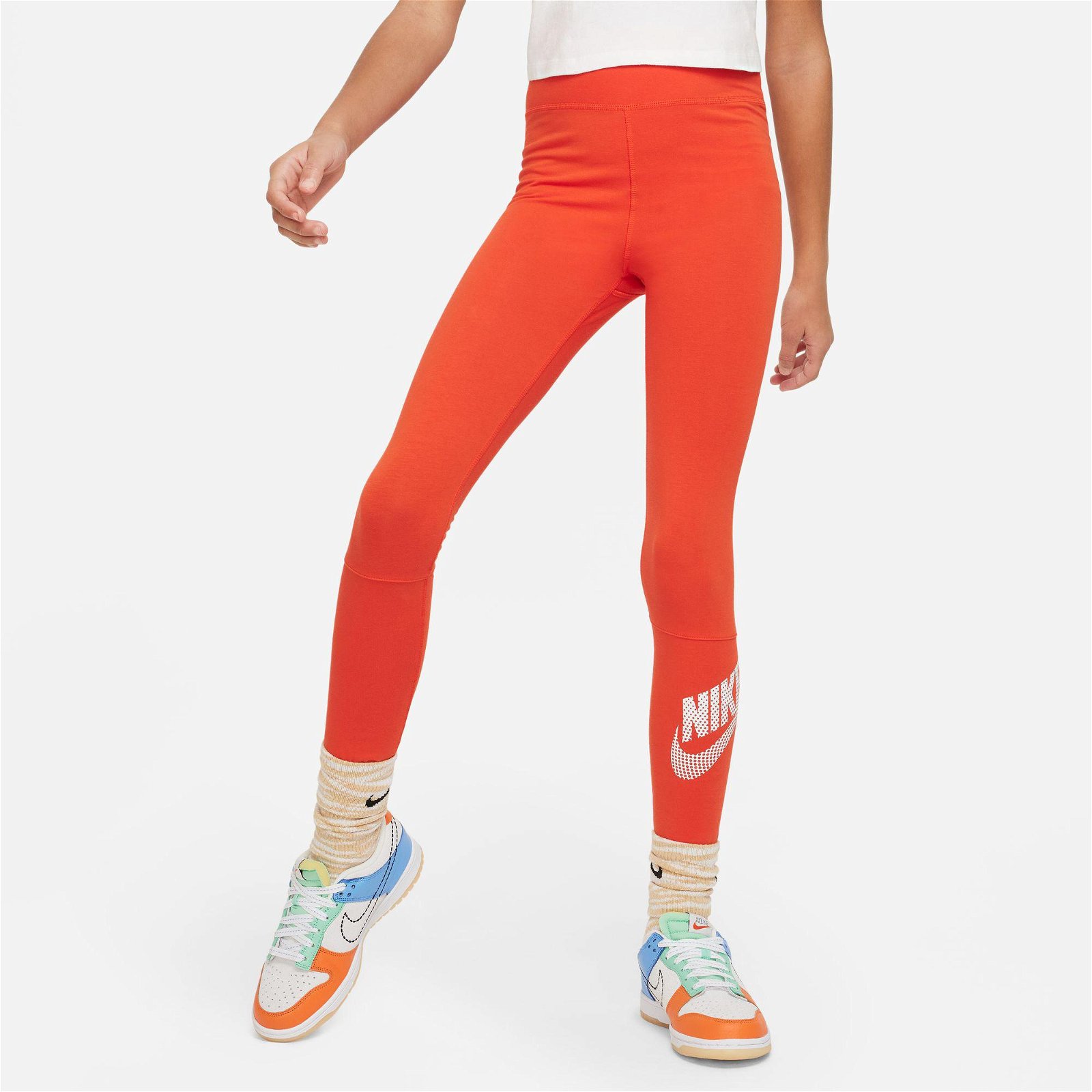 Nike Sportswear Favorites High-Waisted Legging Çocuk Kırmızı Tayt