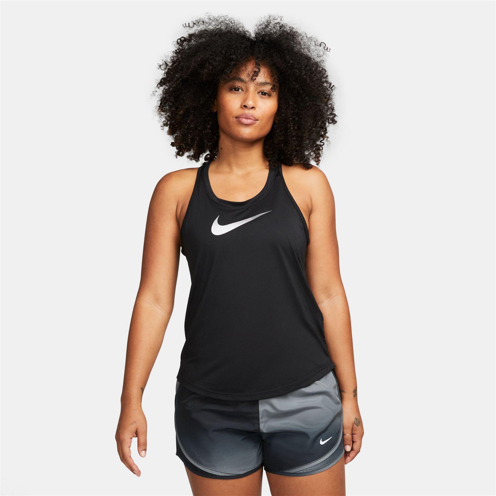 Nike One Dri-Fit Swoosh Tank Kadın Siyah Kolsuz T-Shirt