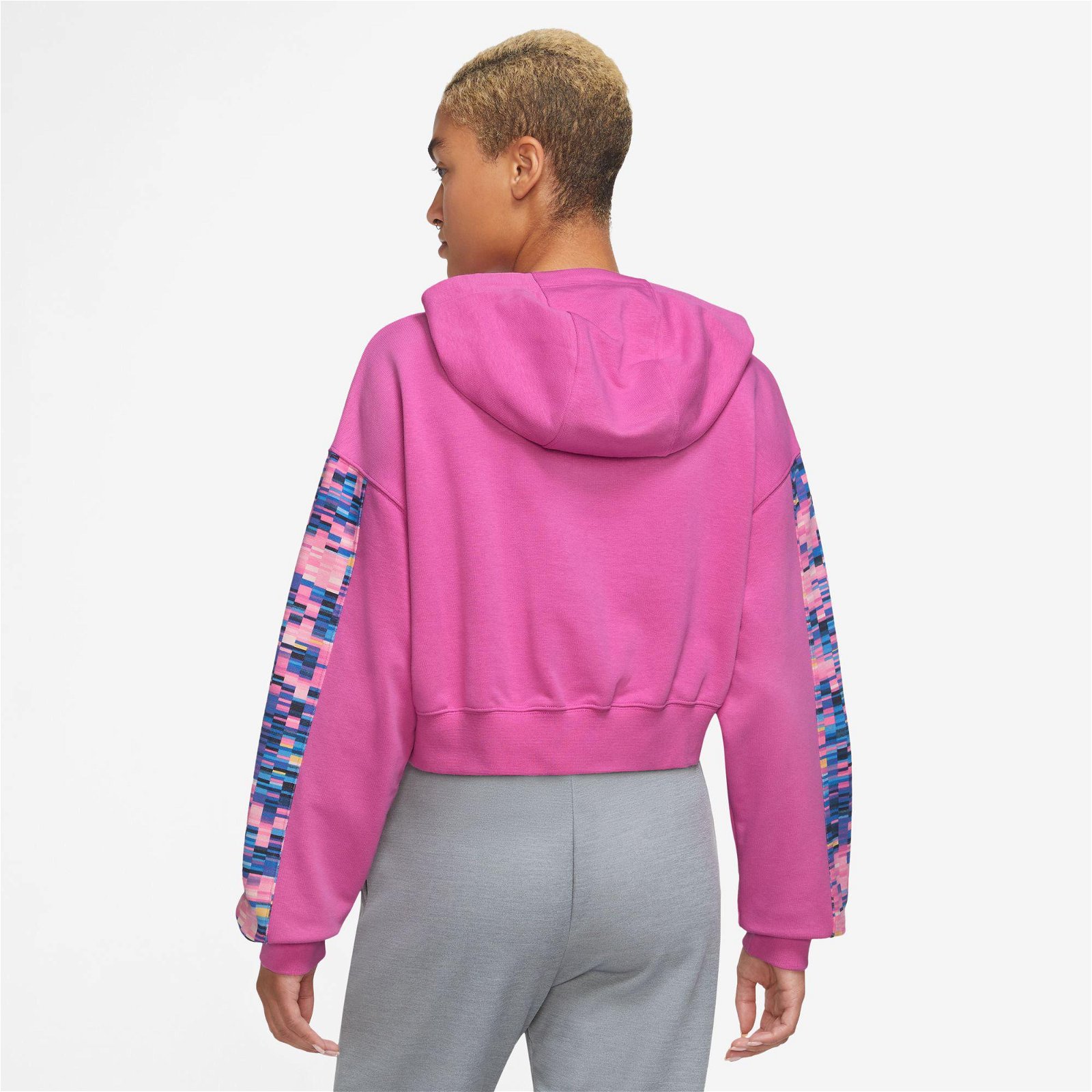 Nike Dri-Fit Gt Fit Hoodie Pro Allover Print Kadın Pembe Sweatshirt